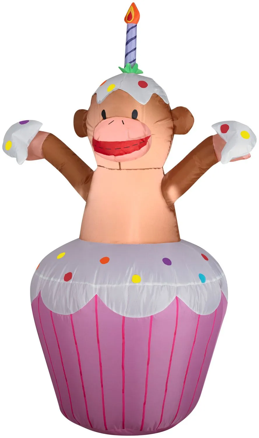 New Indoor/Outdoor Party Time Airblown Inflatable 3.5 Ft Cupcake with Monkey!