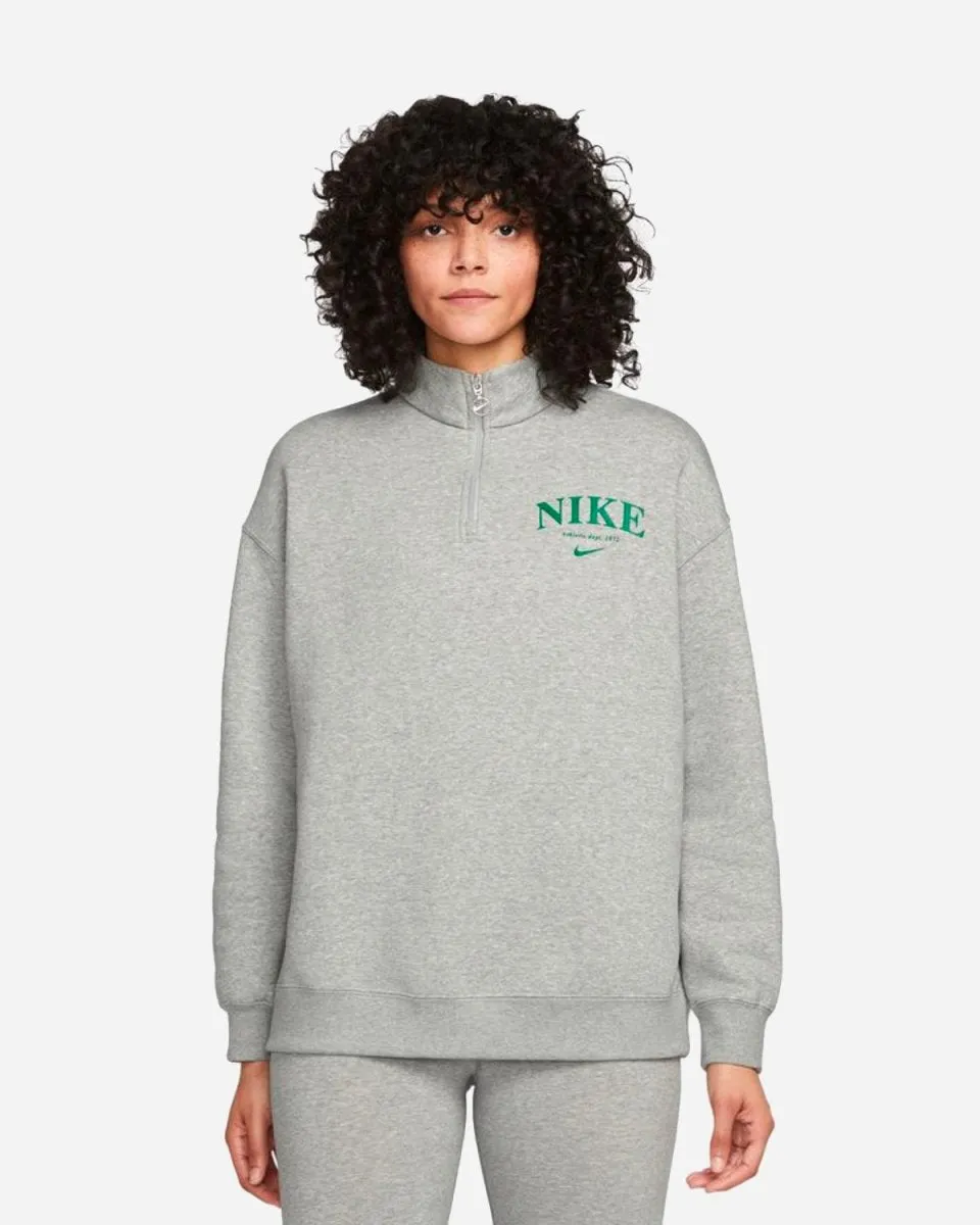 Nike Sportswear Women's Quarter Zip - Dark Grey Heather/Malachite