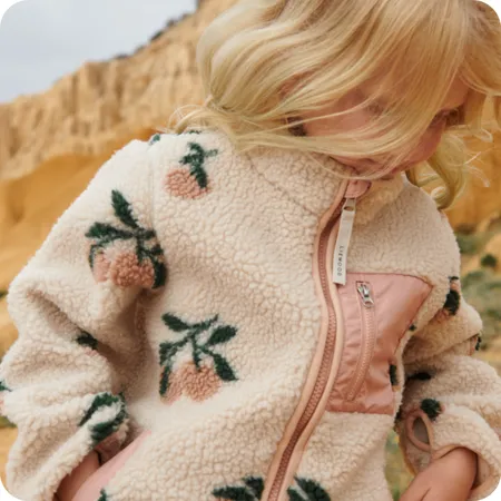 Nolan Peach Cherries Pile Jacket