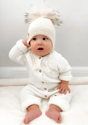 Oatmeal Cashmere Aviator Hat