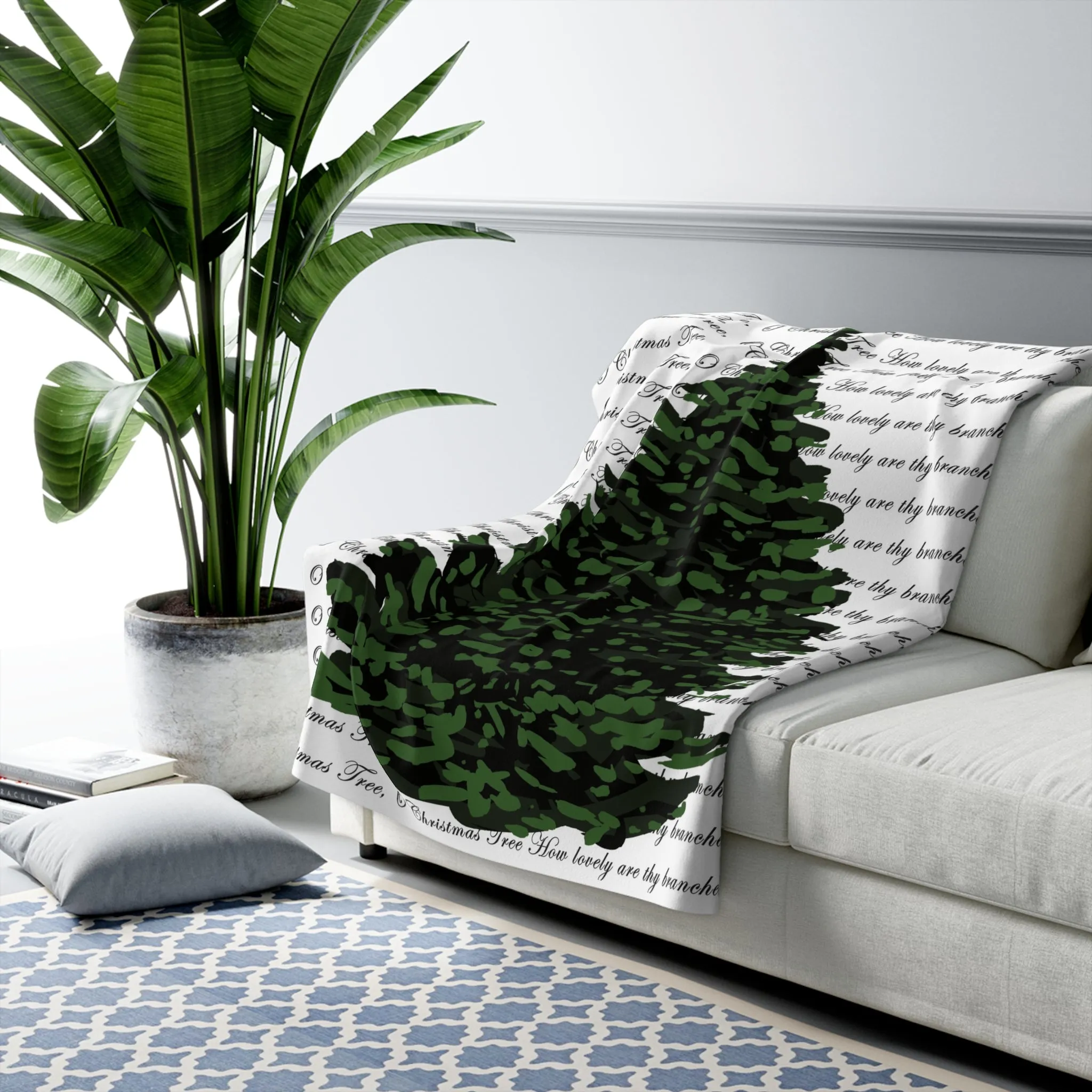 Oh' Christmas Tree Repeat Sherpa Fleece Blanket