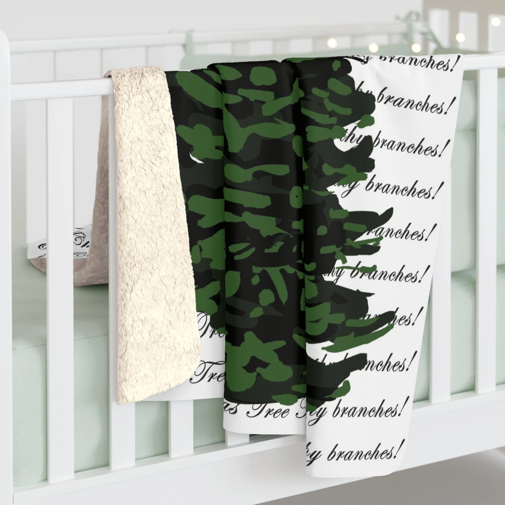 Oh' Christmas Tree Repeat Sherpa Fleece Blanket
