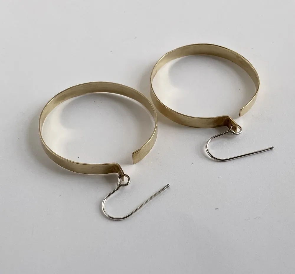 Outdoor Voice Earrings in Brass