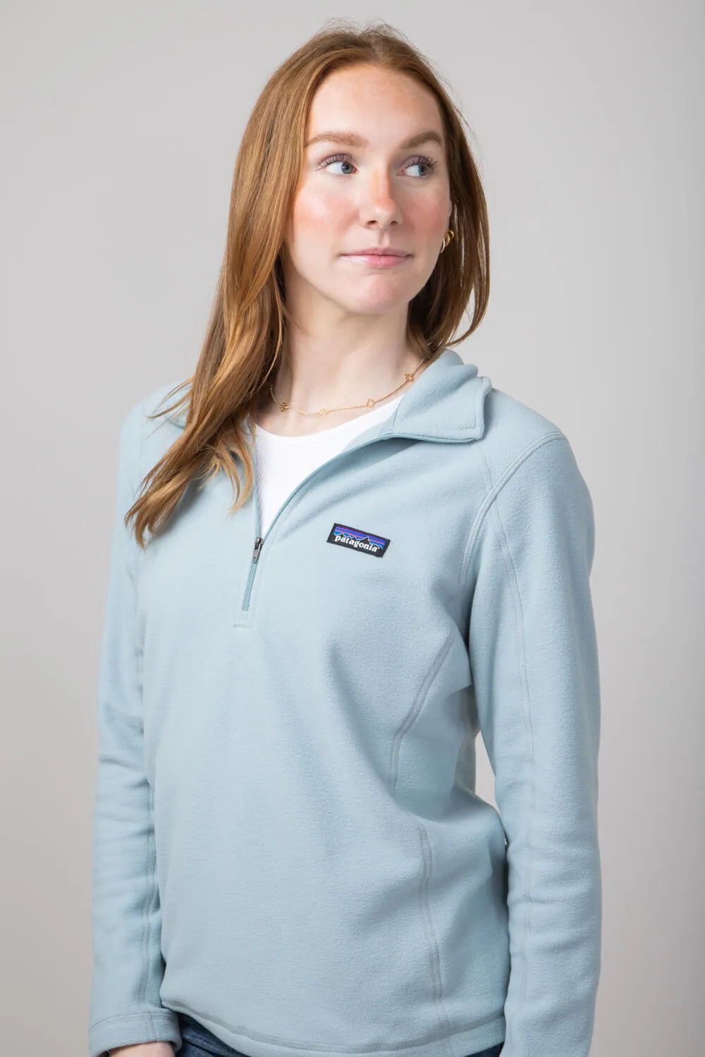 Patagonia Women’s Micro D Quarter Zip Pullover in Thermal Blue | 26278-TMBL