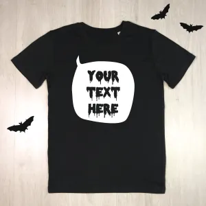 Personalised Men's Halloween Speech Bubble T Shirt