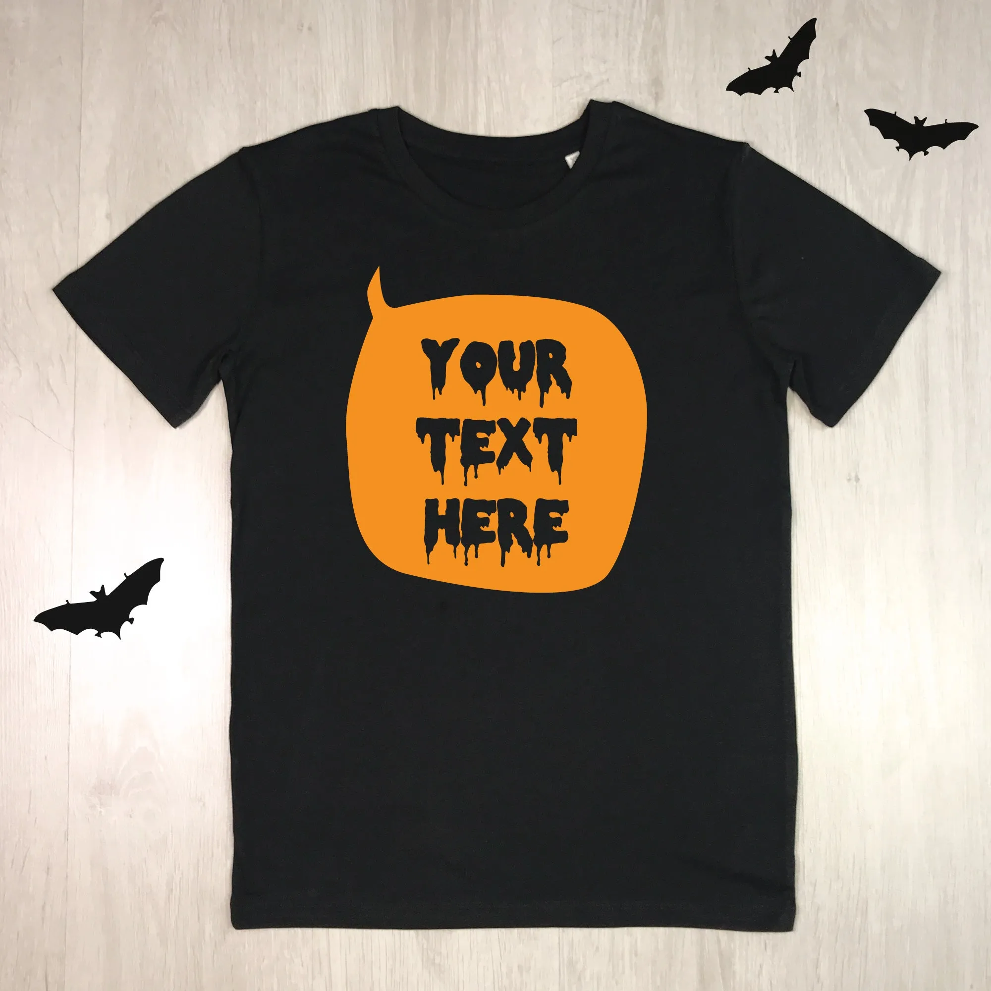 Personalised Men's Halloween Speech Bubble T Shirt