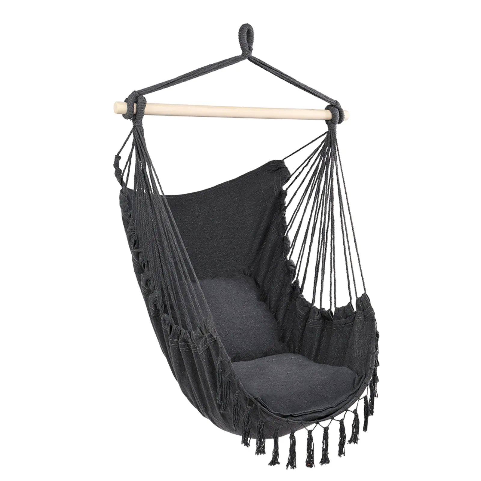 Pillow Tassel Hanging Chair Gray