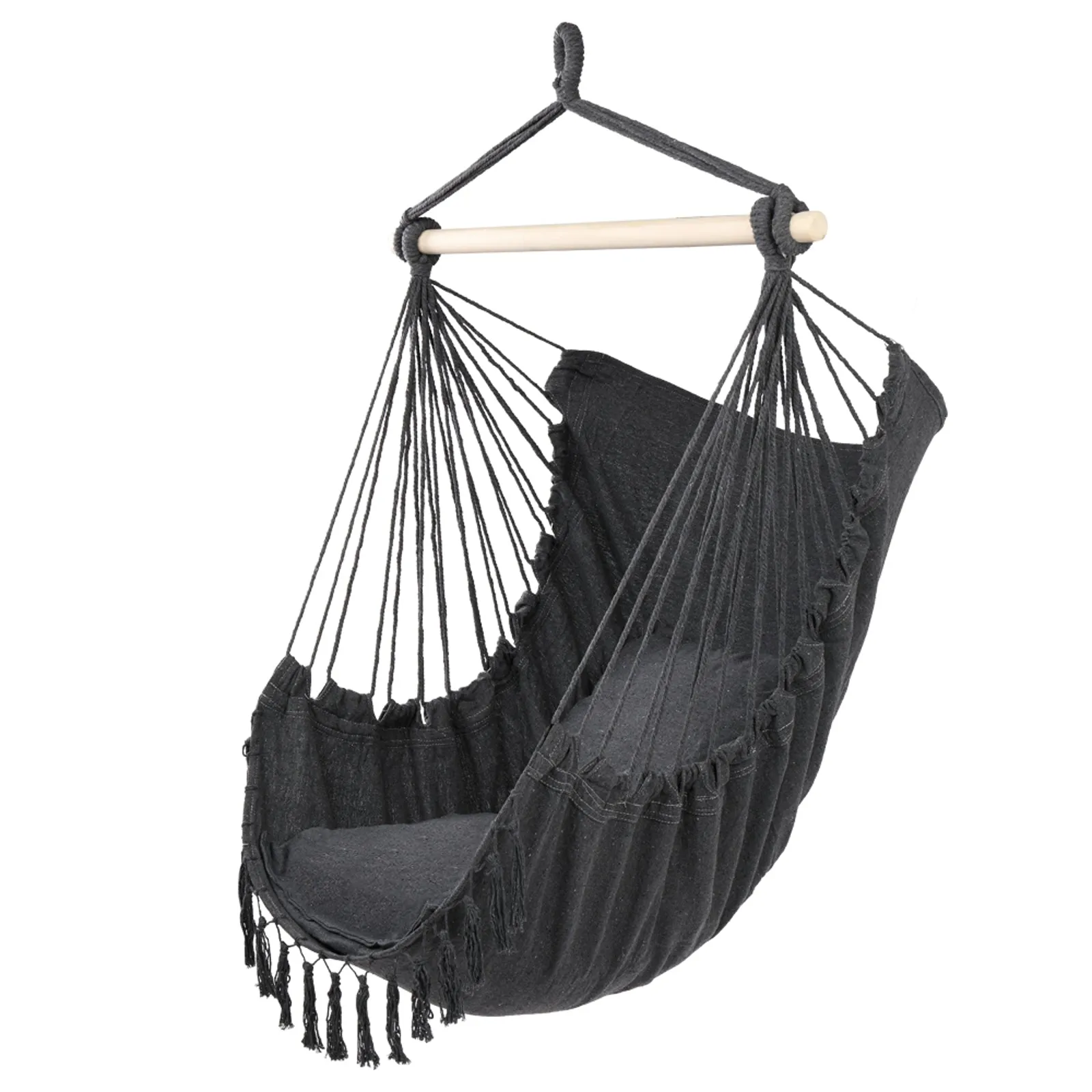 Pillow Tassel Hanging Chair Gray