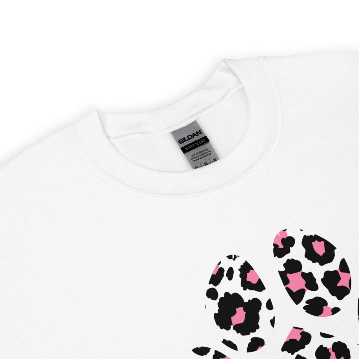 Pink and Black Leopard Print Dog Paw Sweatshirt