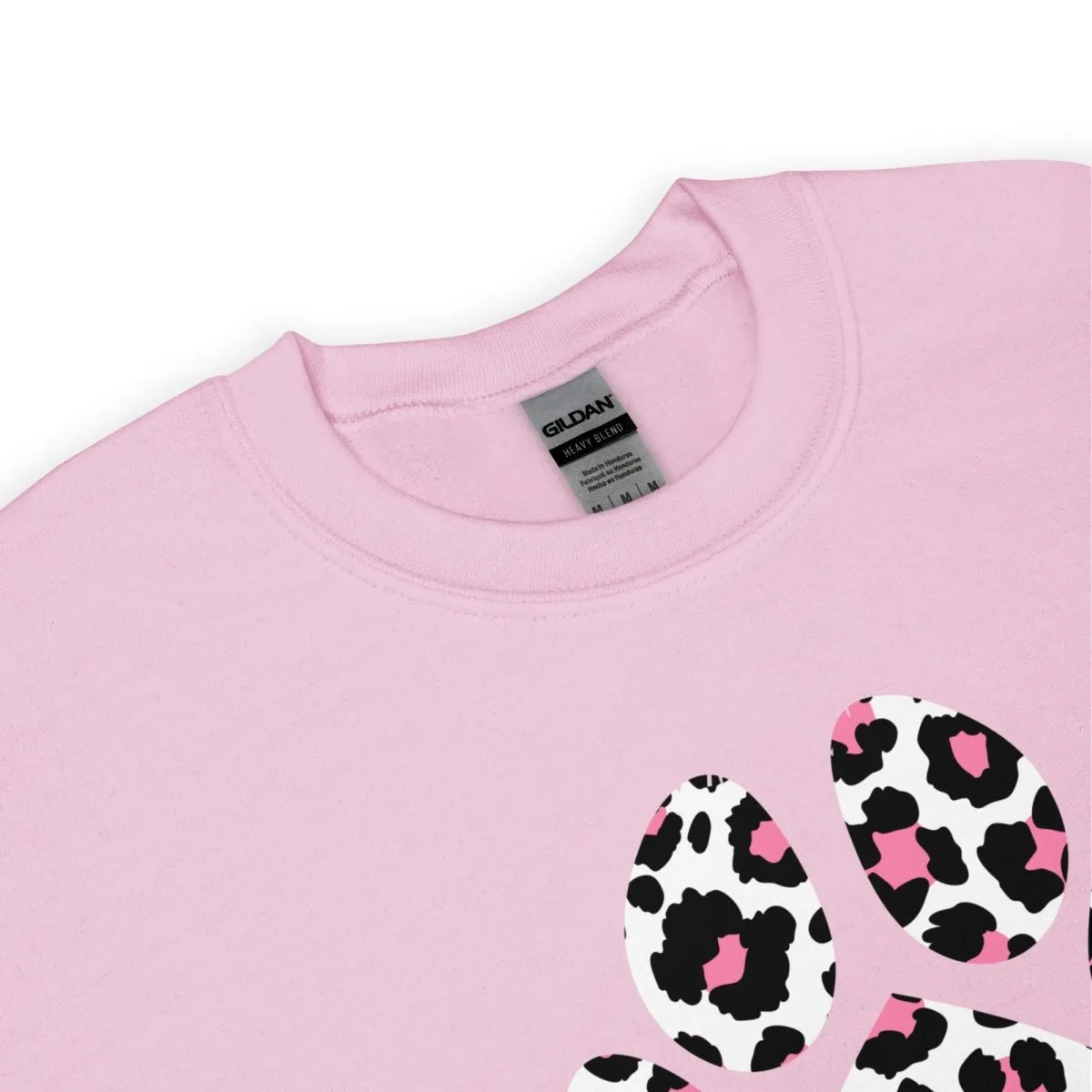 Pink and Black Leopard Print Dog Paw Sweatshirt
