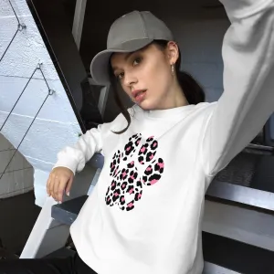 Pink and Black Leopard Print Dog Paw Sweatshirt