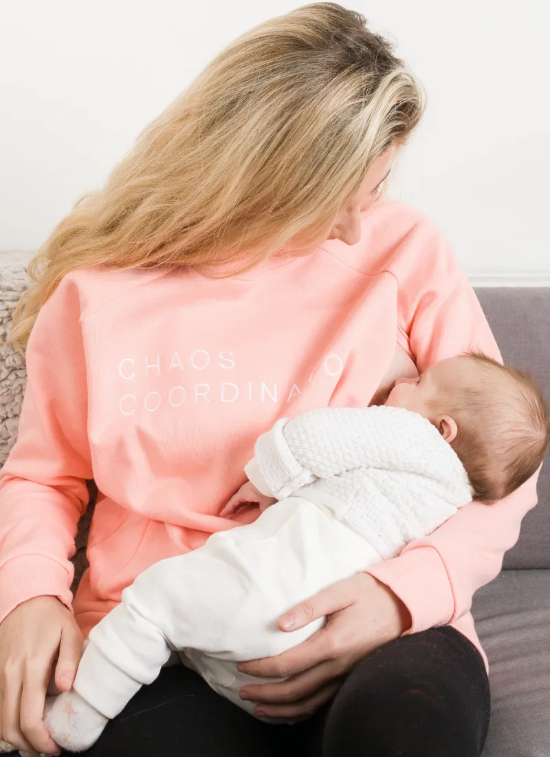 Pink CHAOS COORDINATOR Breastfeeding Sweatshirt