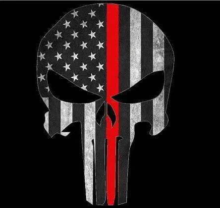 Punisher Thin Red Line Sticker 2.5" X 4.5" Car & Laptop Decal