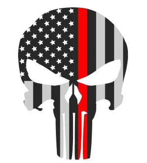 Punisher Thin Red Line Sticker 2.5" X 4.5" Car & Laptop Decal
