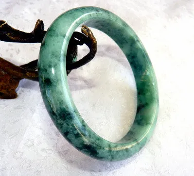 "Powerful Woman" Grade A Burmese Jadeite Bangle Bracelet 62 mm   Certificate (4980)