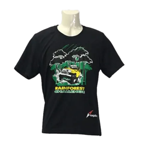 RAINFOREST CHALLENGE DRY FIT T-SHIRT - RFC - M BLK ROUND NECK MICROFIBER T-SHIRT