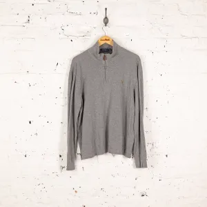 Ralph Lauren 1/4 Estate Rib Sweatshirt - Grey - L