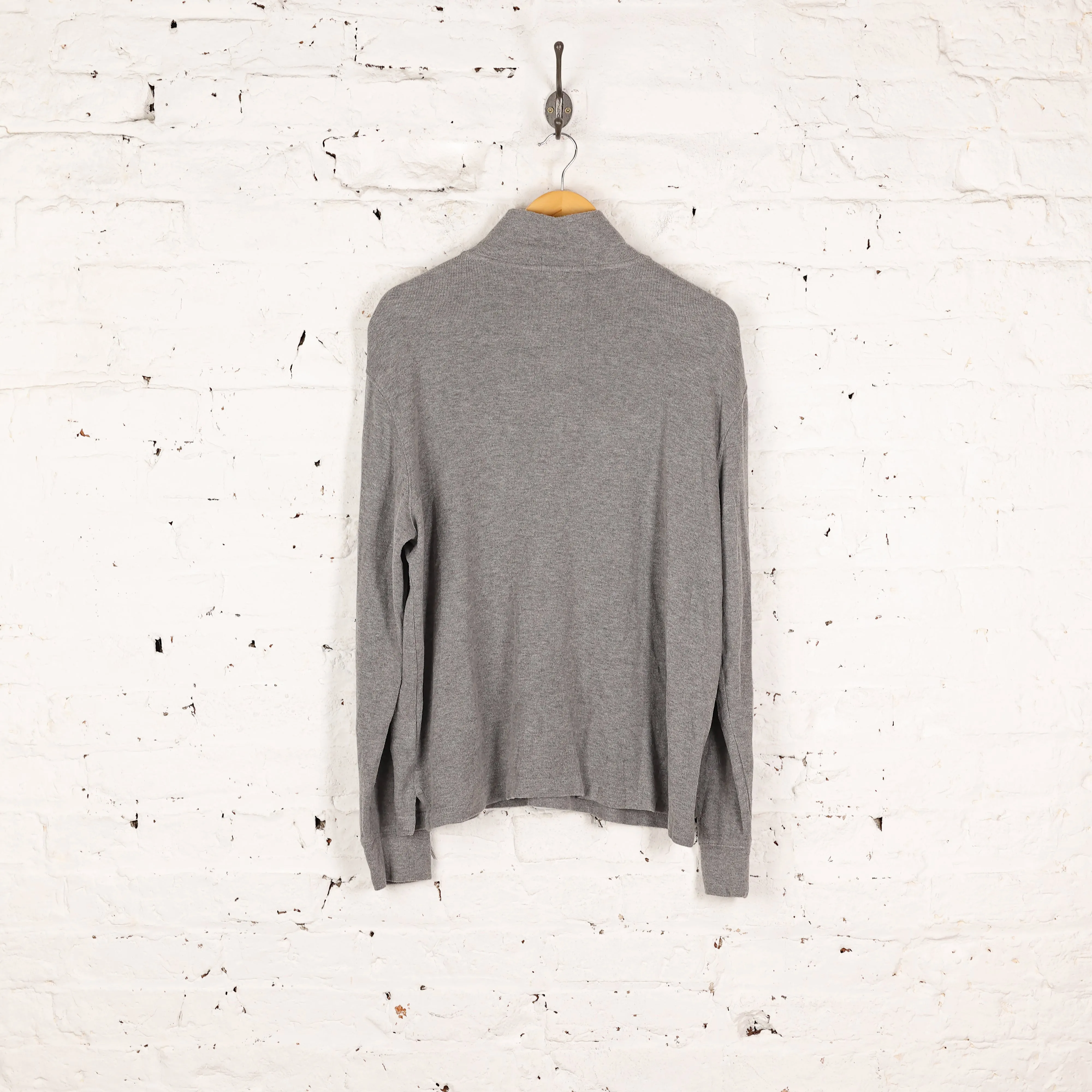 Ralph Lauren 1/4 Estate Rib Sweatshirt - Grey - L