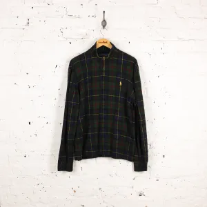 Ralph Lauren 1/4 Zip Check Sweatshirt - Green - L