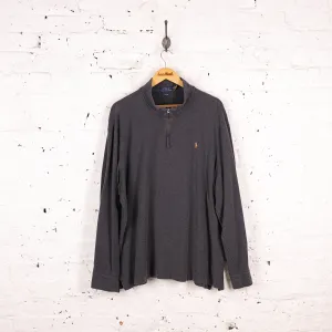 Ralph Lauren 1/4 Zip Estate Rib Sweatshirt - Grey - XXL