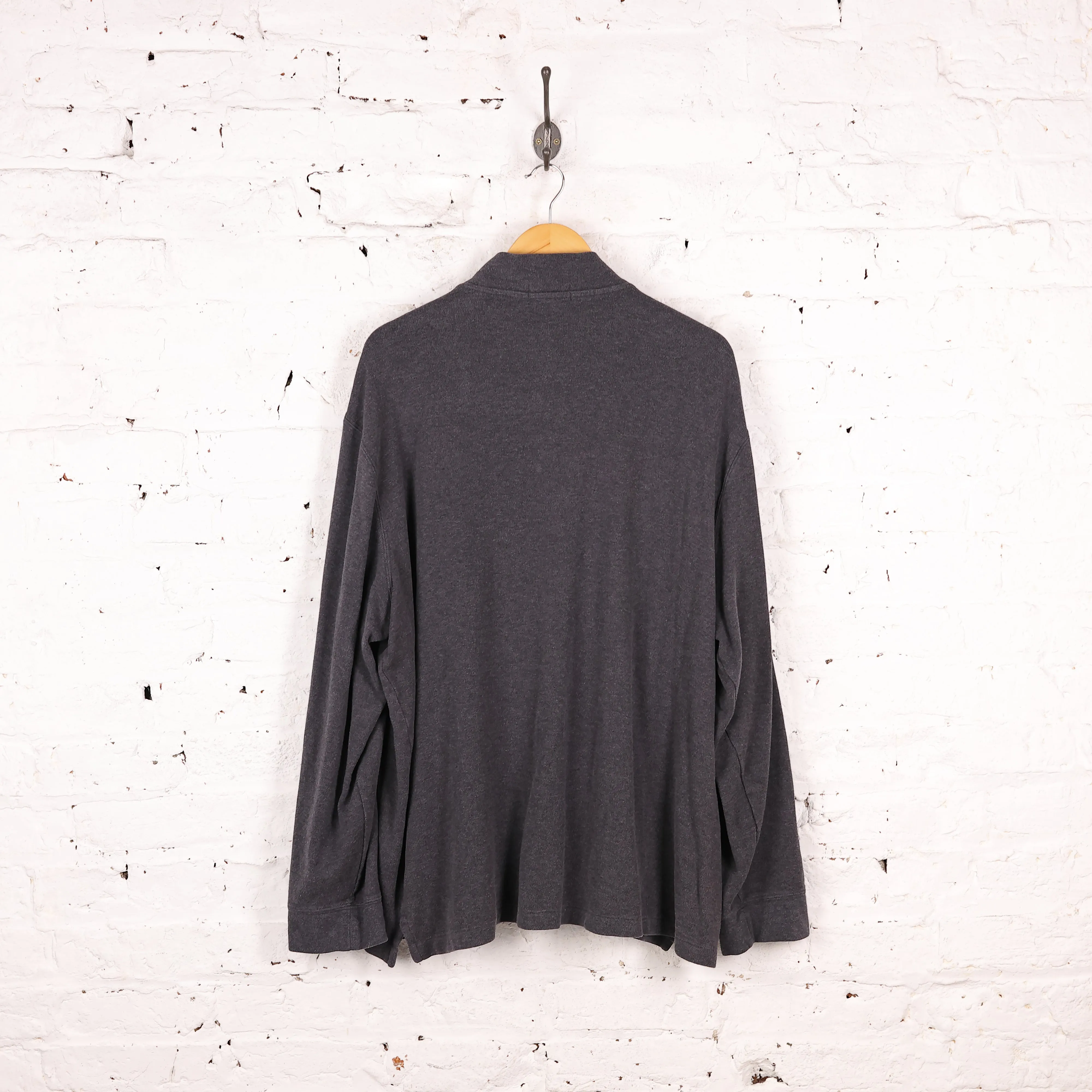 Ralph Lauren 1/4 Zip Estate Rib Sweatshirt - Grey - XXL