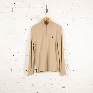 Ralph Lauren 1/4 Zip Sweatshirt - Beige - M
