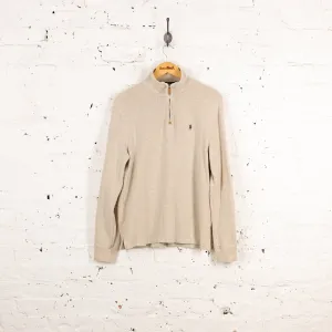 Ralph Lauren 1/4 Zip Sweatshirt - Beige - S
