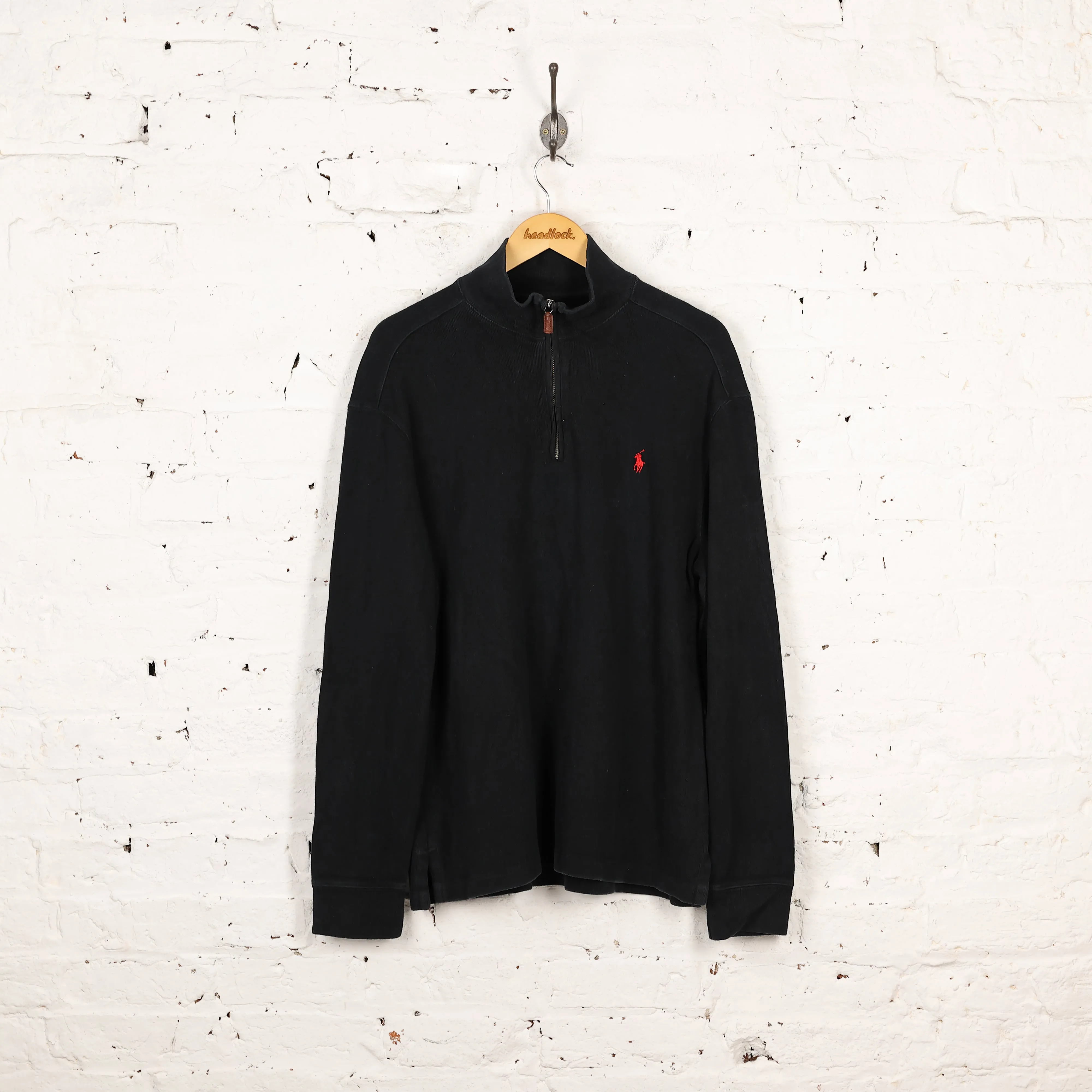 Ralph Lauren 1/4 Zip Sweatshirt - Black - L