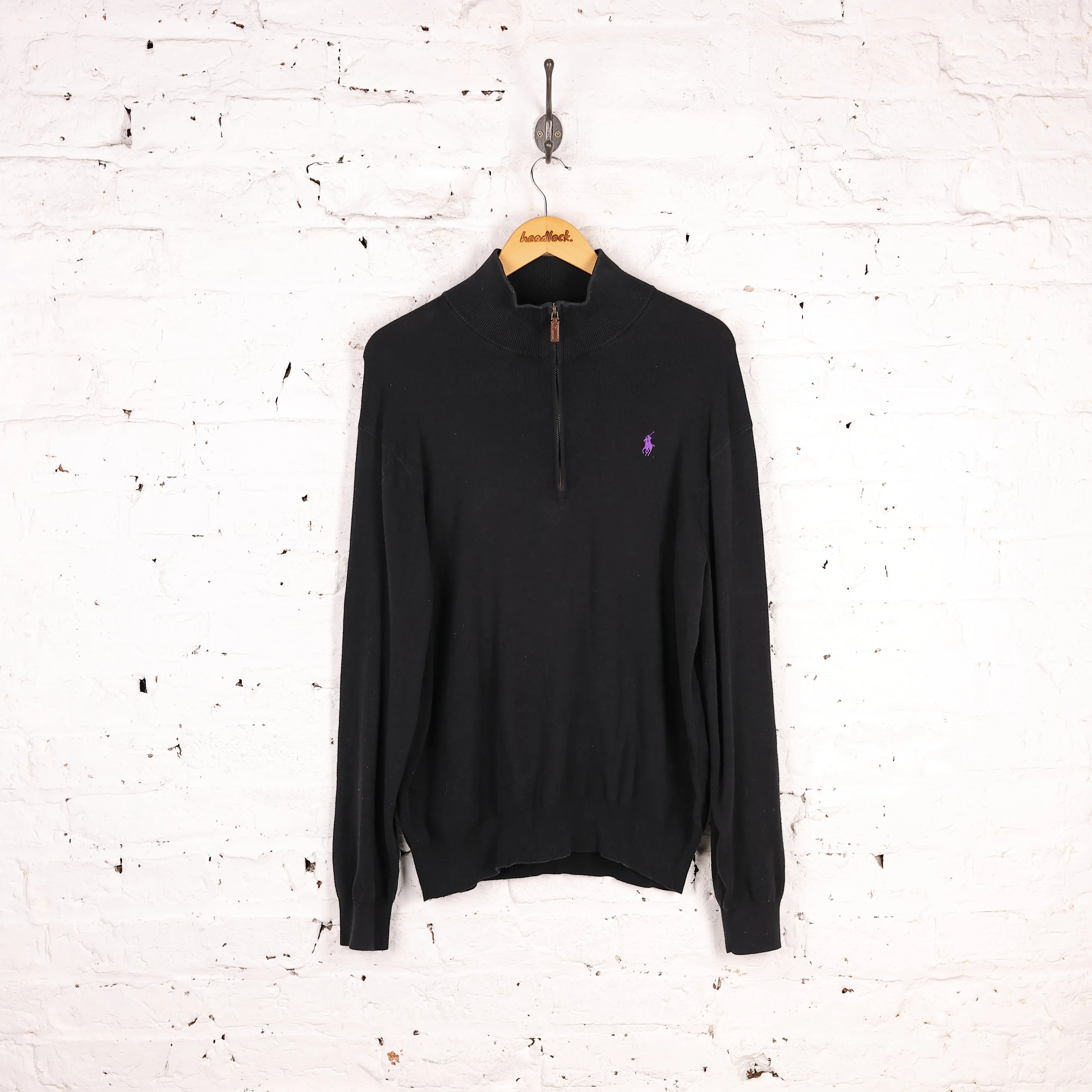 Ralph Lauren 1/4 Zip Sweatshirt - Black - L