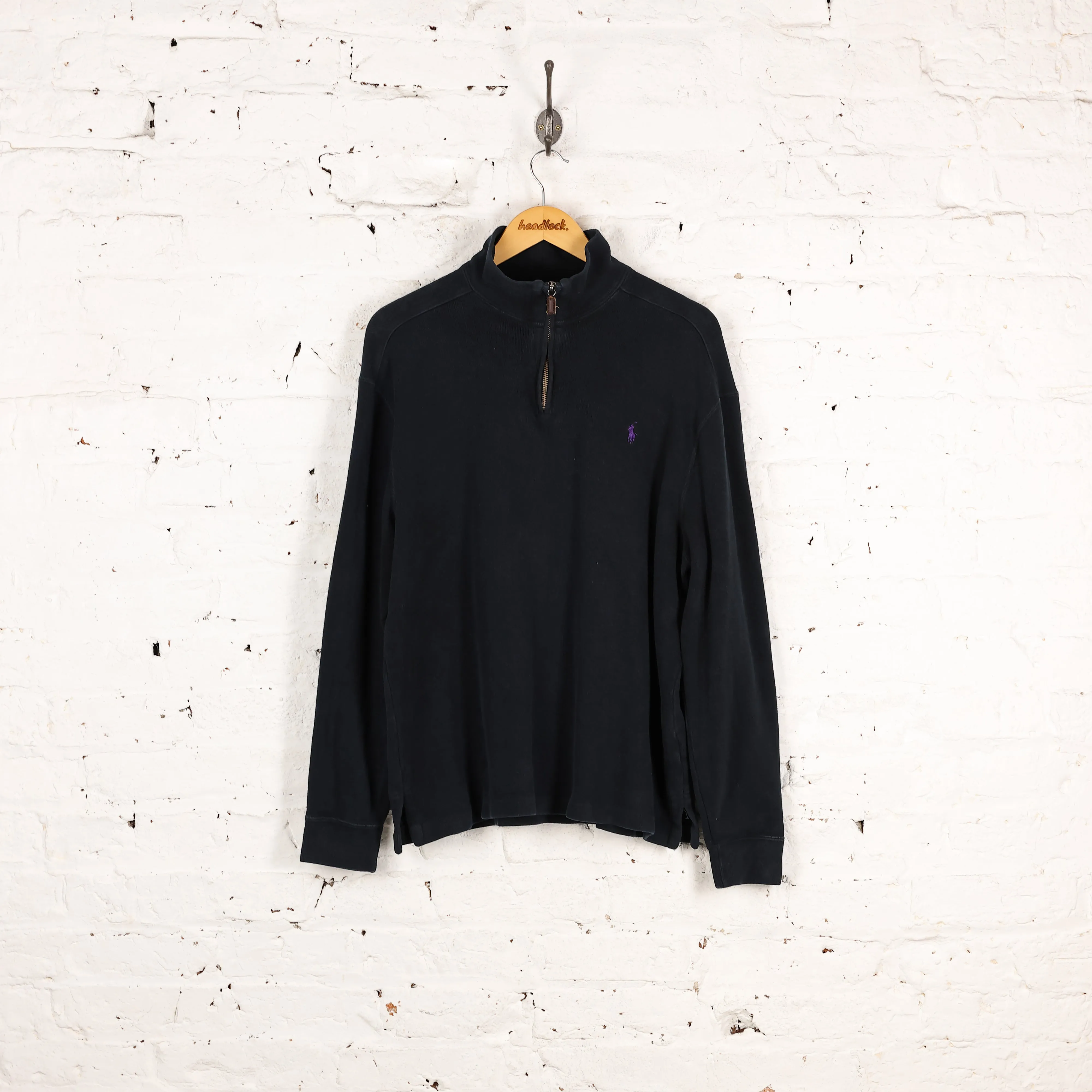 Ralph Lauren 1/4 Zip Sweatshirt - Black - M