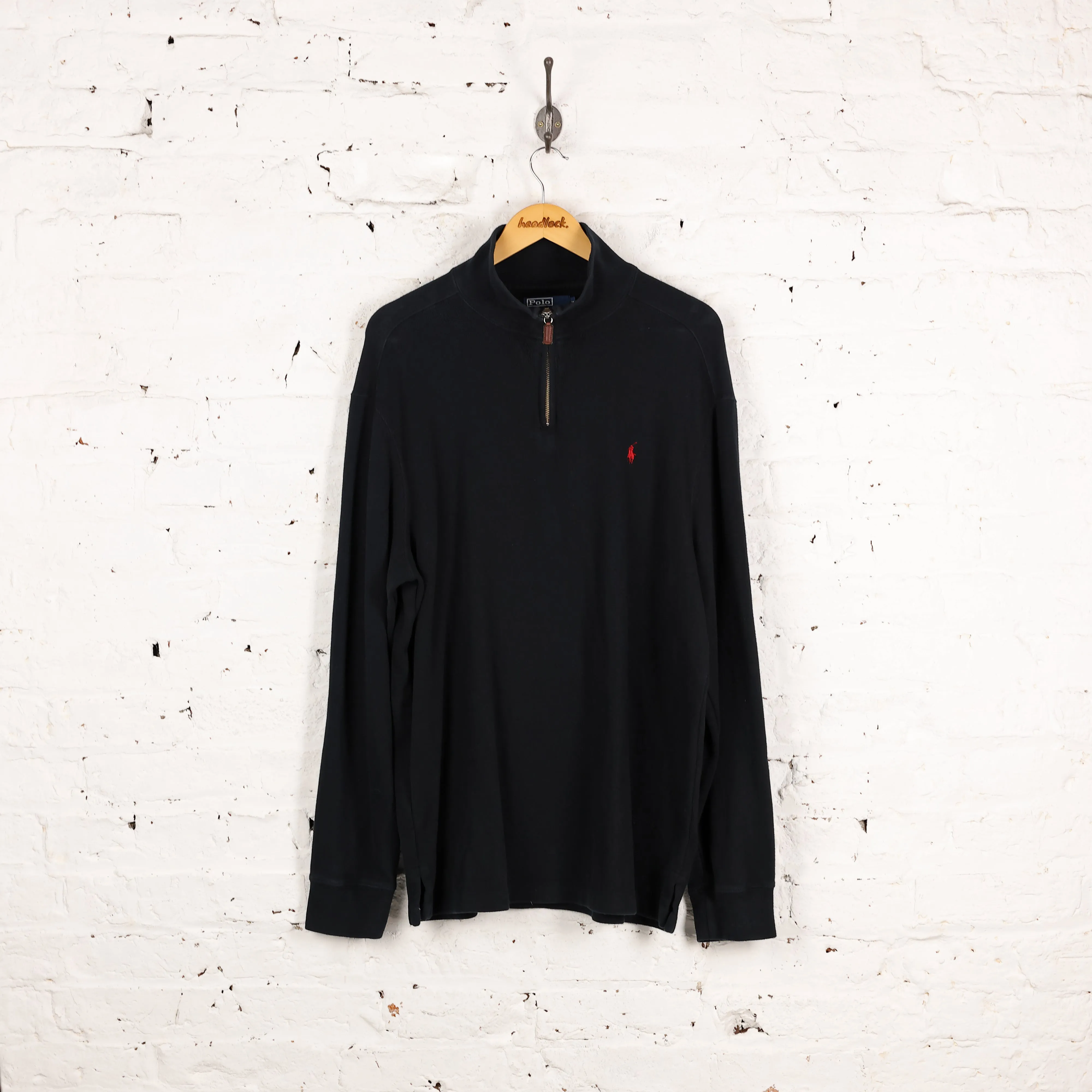Ralph Lauren 1/4 Zip Sweatshirt - Black - XL