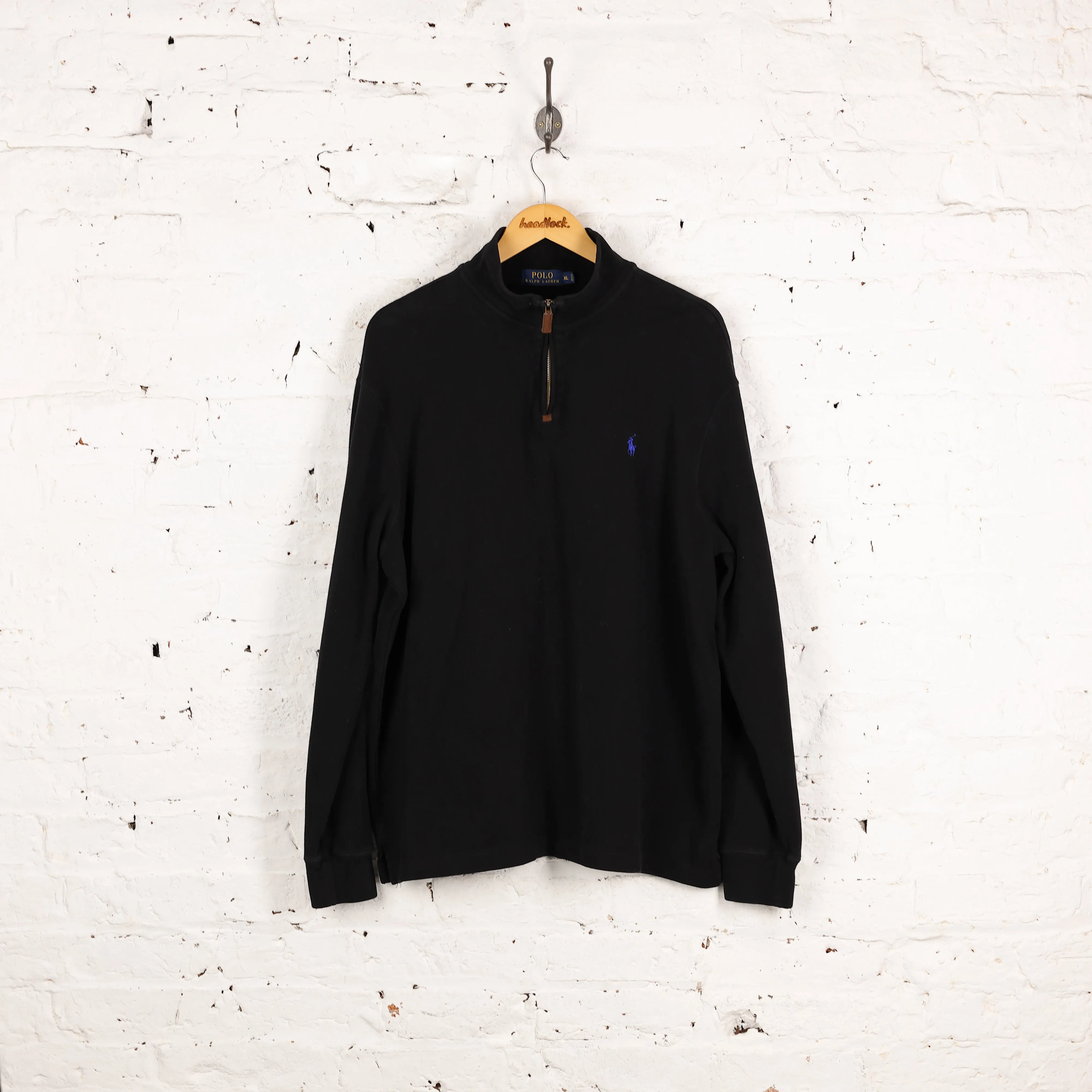 Ralph Lauren 1/4 Zip Sweatshirt - Black - XL