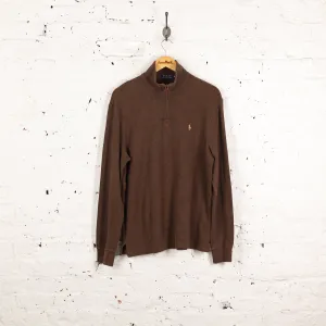 Ralph Lauren 1/4 Zip Sweatshirt - Brown - M