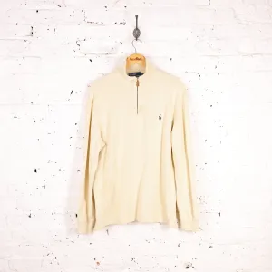 Ralph Lauren 1/4 Zip Sweatshirt - Cream - L