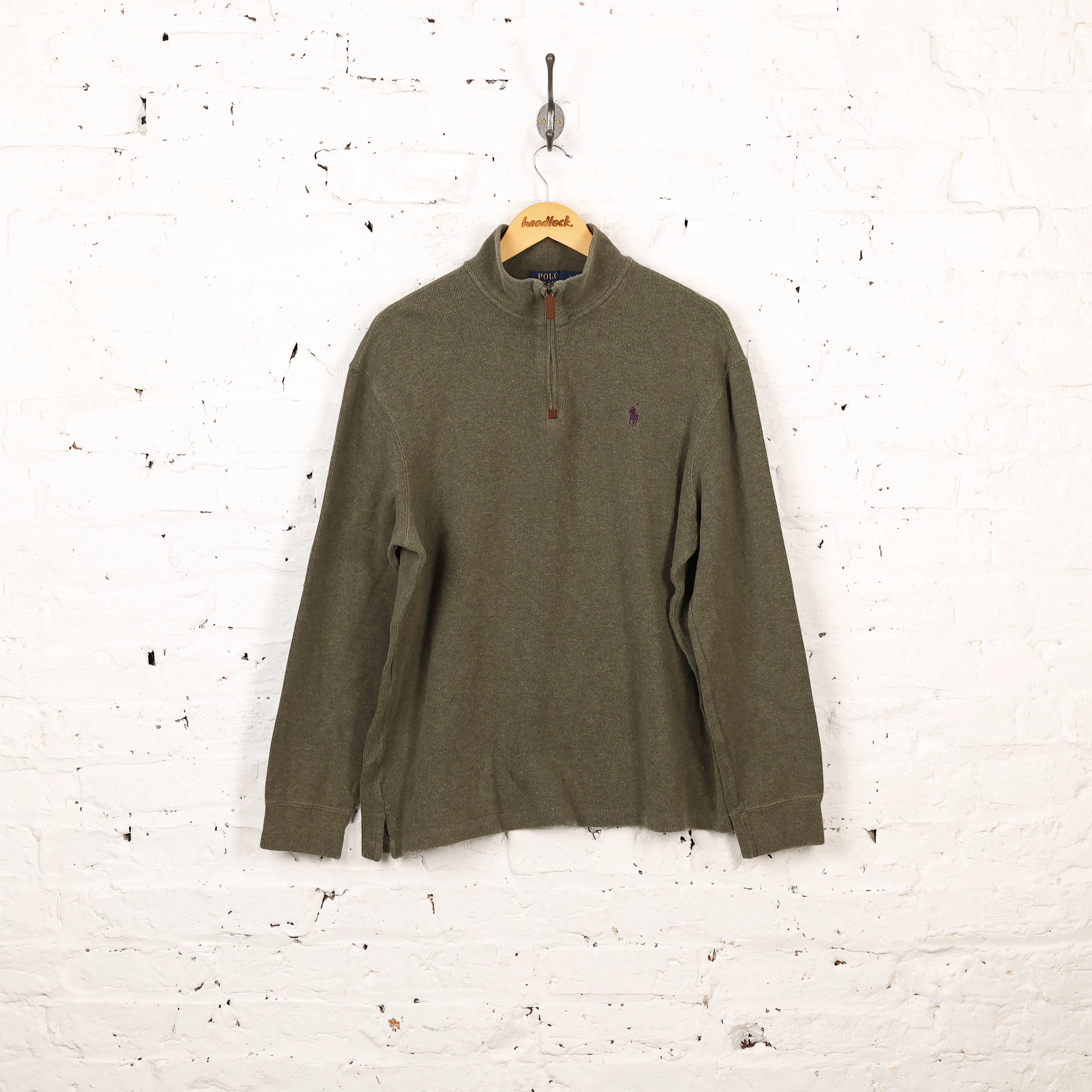 Ralph Lauren 1/4 Zip Sweatshirt - Green - L