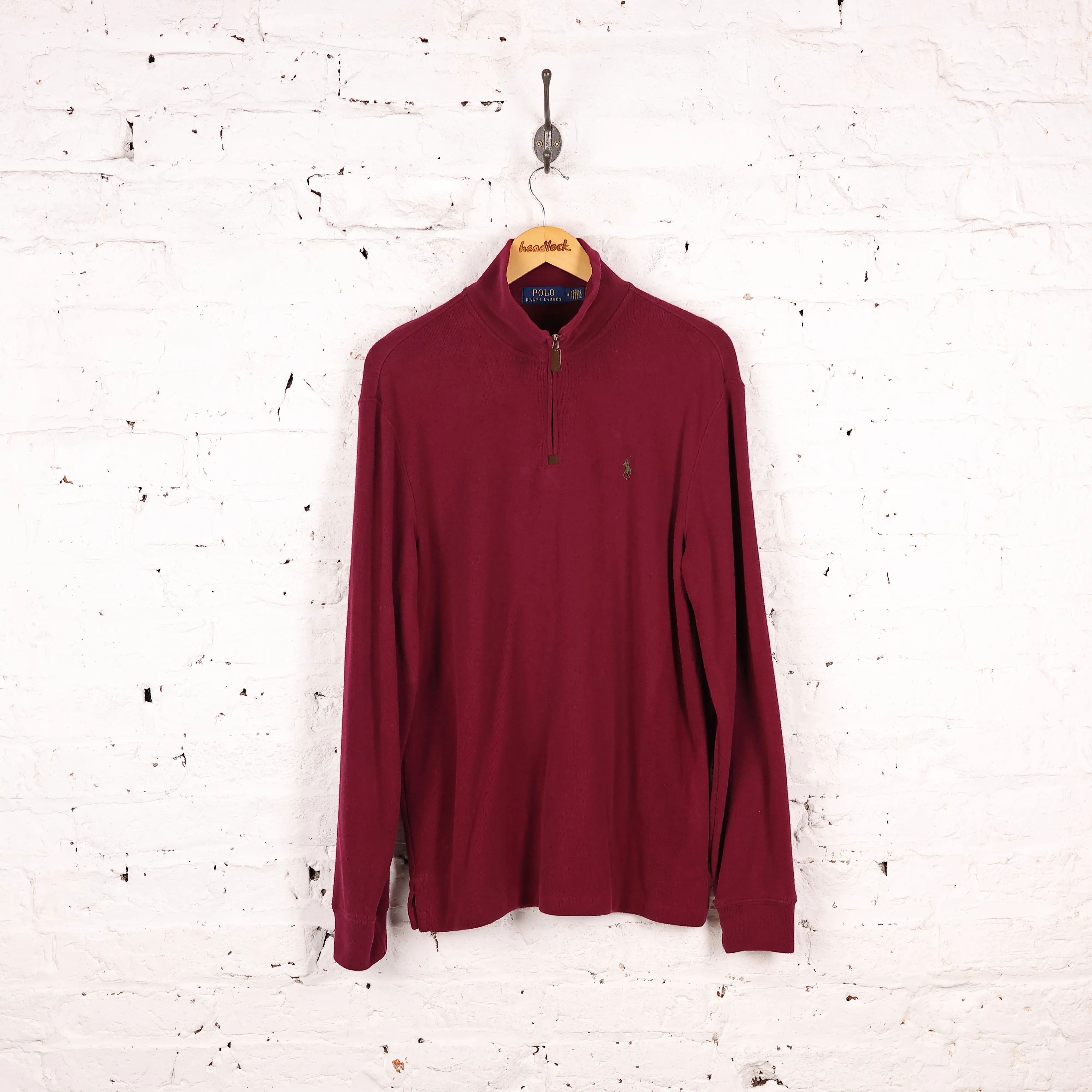 Ralph Lauren 1/4 Zip Sweatshirt - Maroon - M