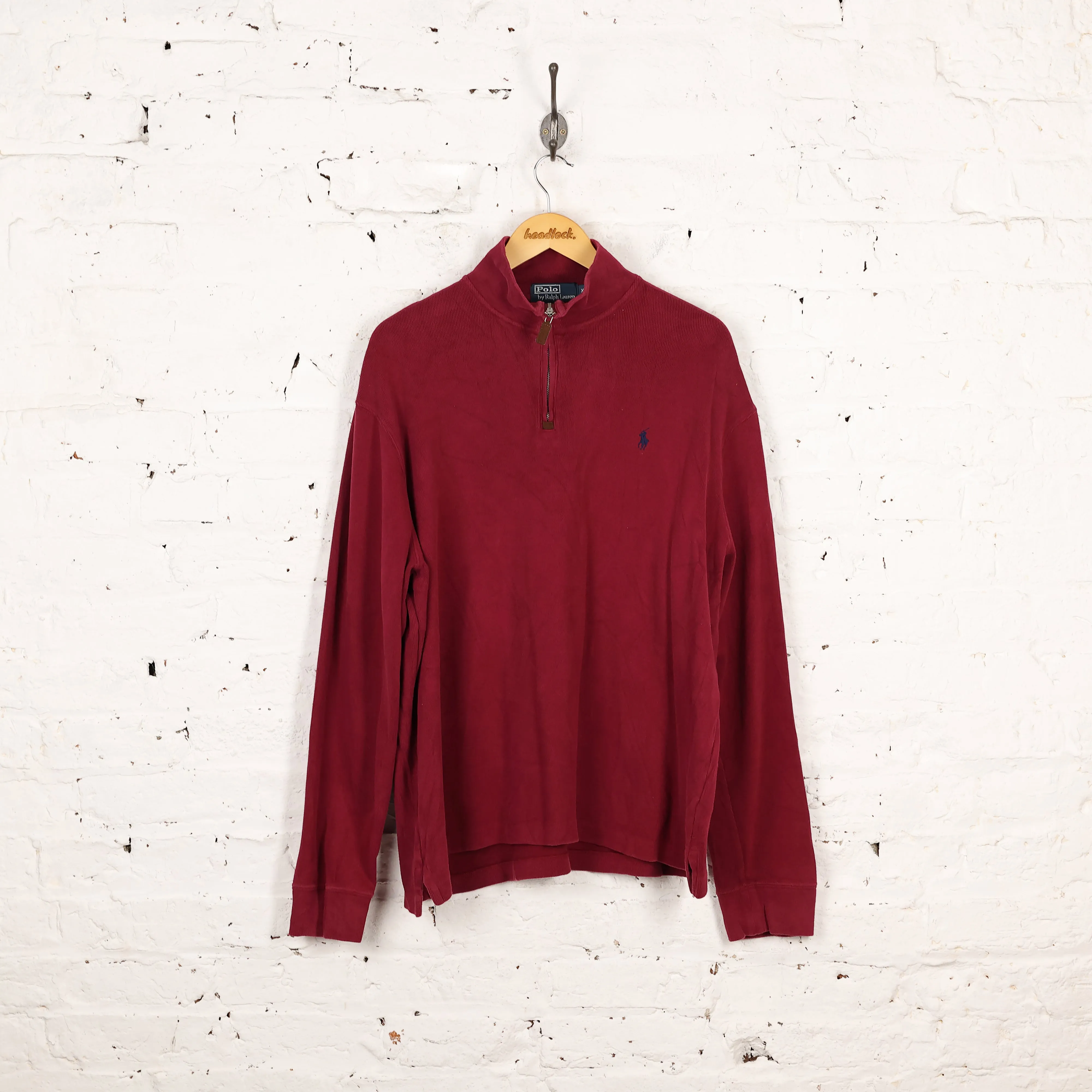 Ralph Lauren 1/4 Zip Sweatshirt - Maroon - XL