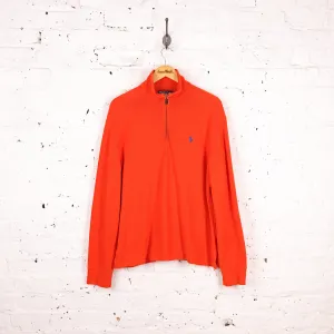 Ralph Lauren 1/4 Zip Sweatshirt - Orange - L