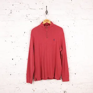 Ralph Lauren 1/4 Zip Sweatshirt - Red - L
