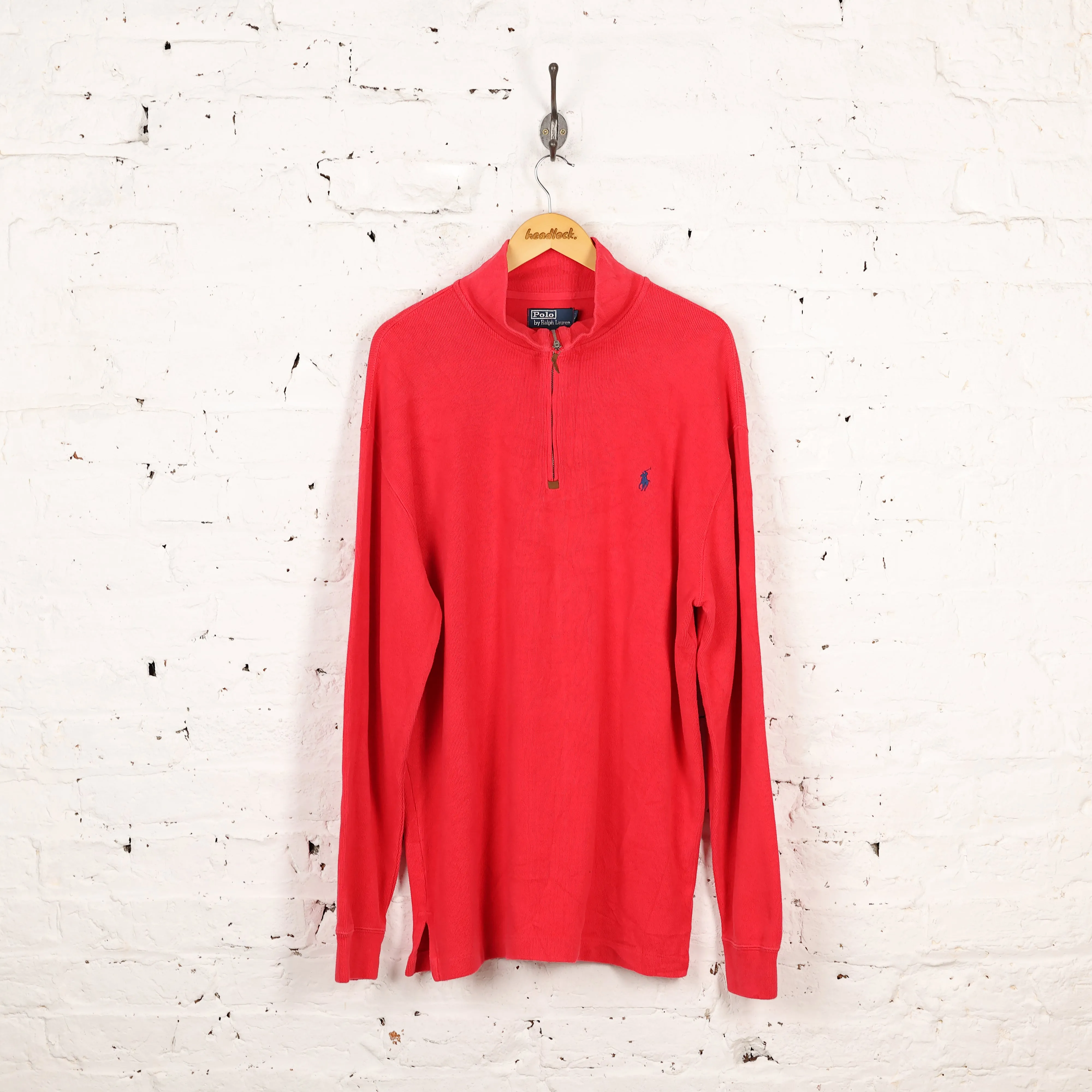 Ralph Lauren 1/4 Zip Sweatshirt - Red - L
