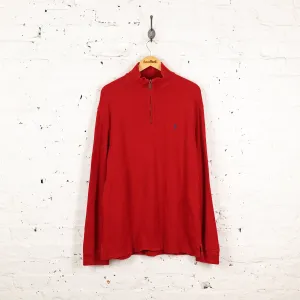 Ralph Lauren 1/4 Zip Sweatshirt - Red - L