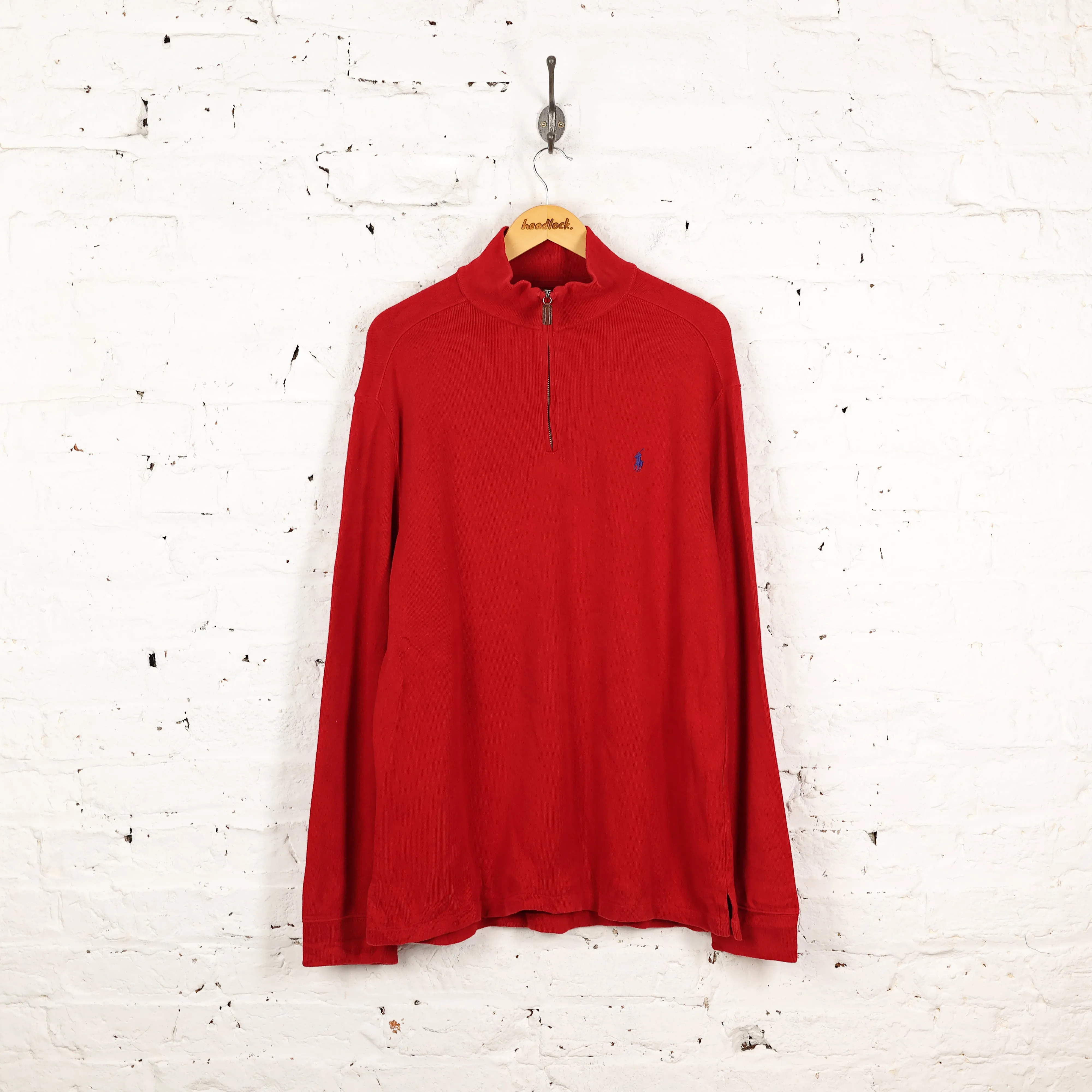 Ralph Lauren 1/4 Zip Sweatshirt - Red - L