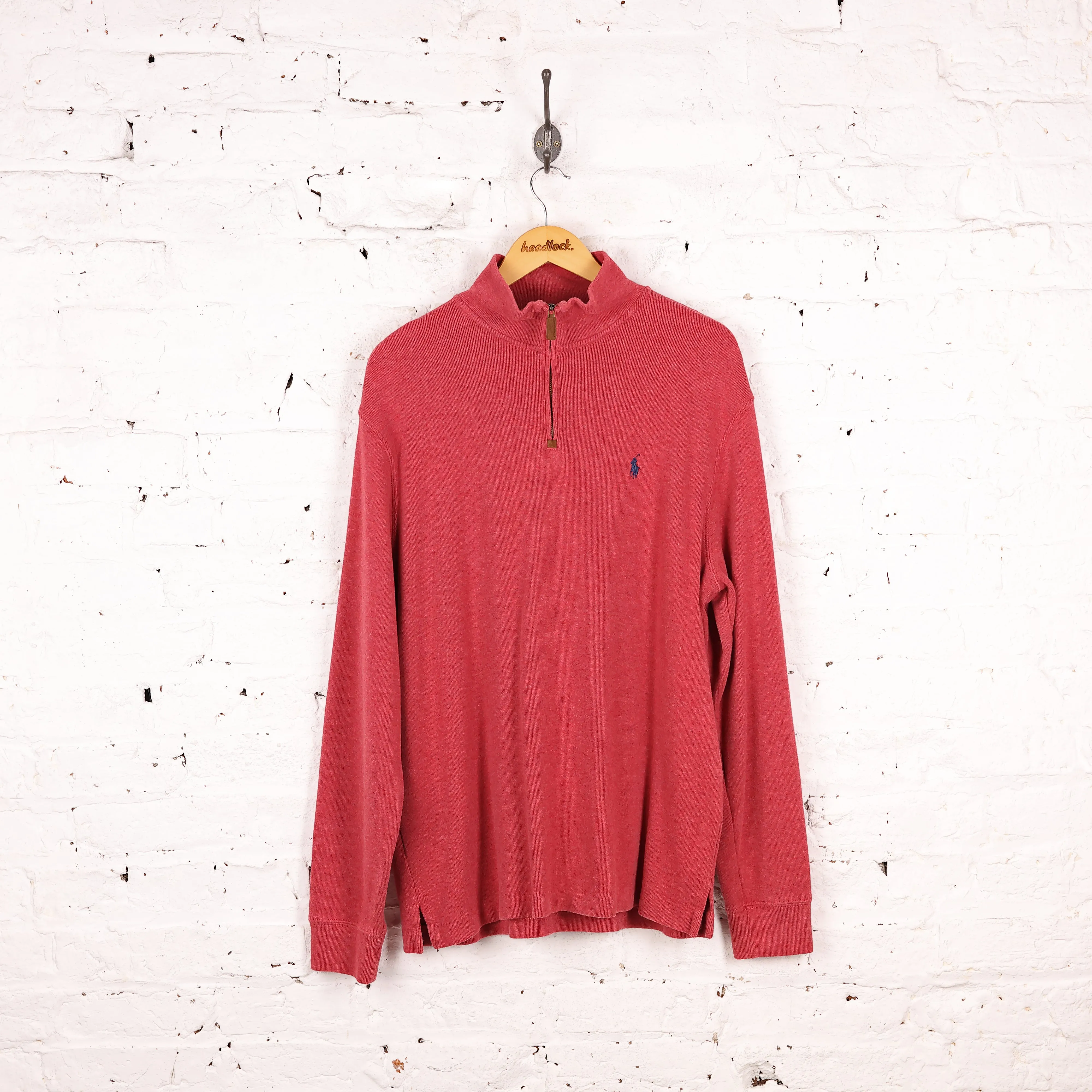 Ralph Lauren 1/4 Zip Sweatshirt - Red - L