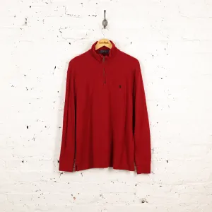 Ralph Lauren 1/4 Zip Sweatshirt - Red - L