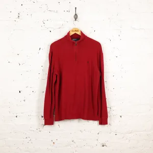 Ralph Lauren 1/4 Zip Sweatshirt - Red - M