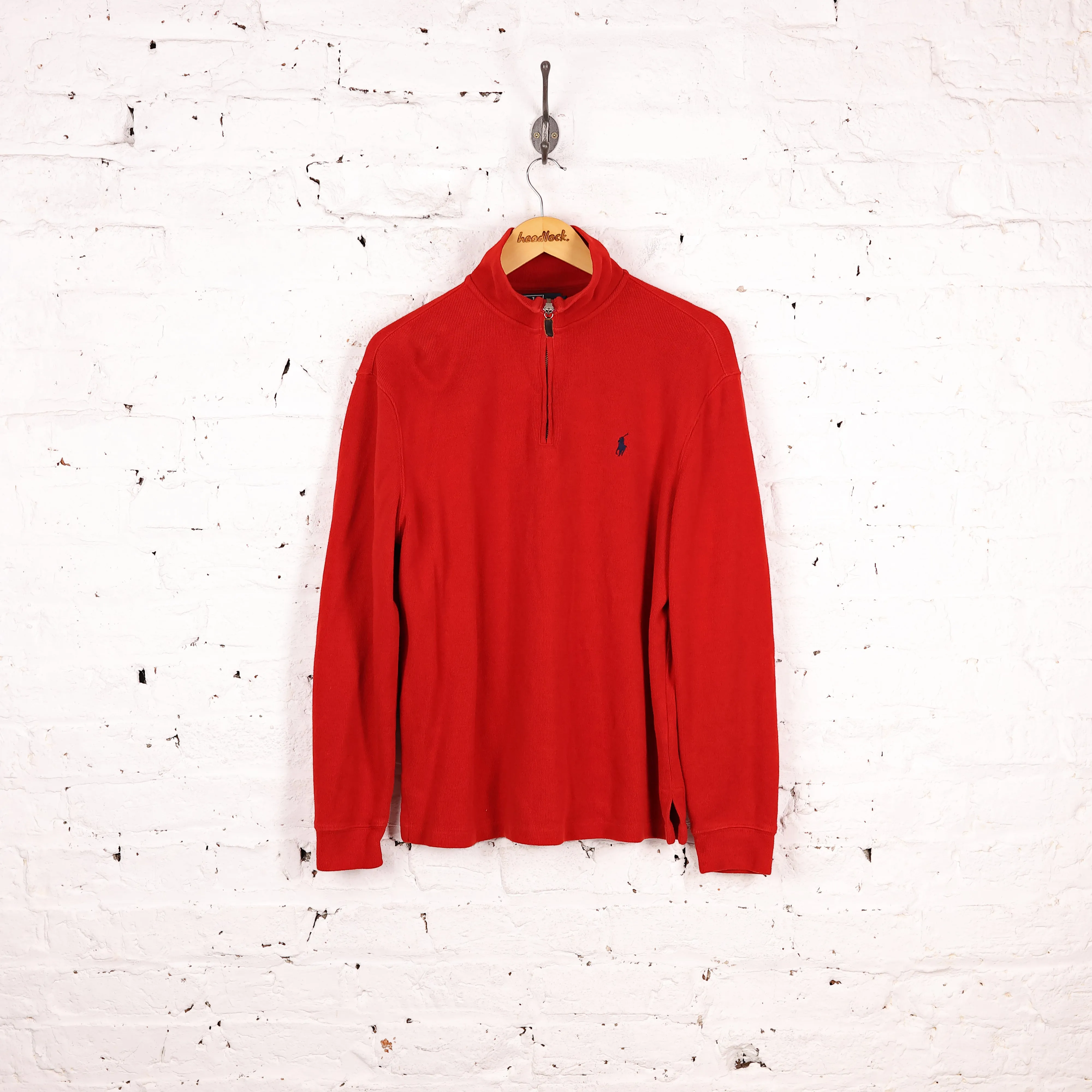 Ralph Lauren 1/4 Zip Sweatshirt - Red - M