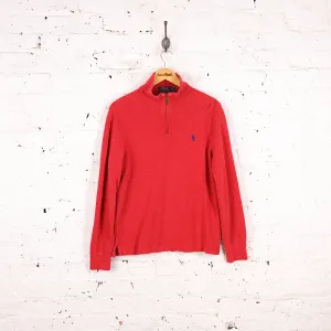 Ralph Lauren 1/4 Zip Sweatshirt - Red - S