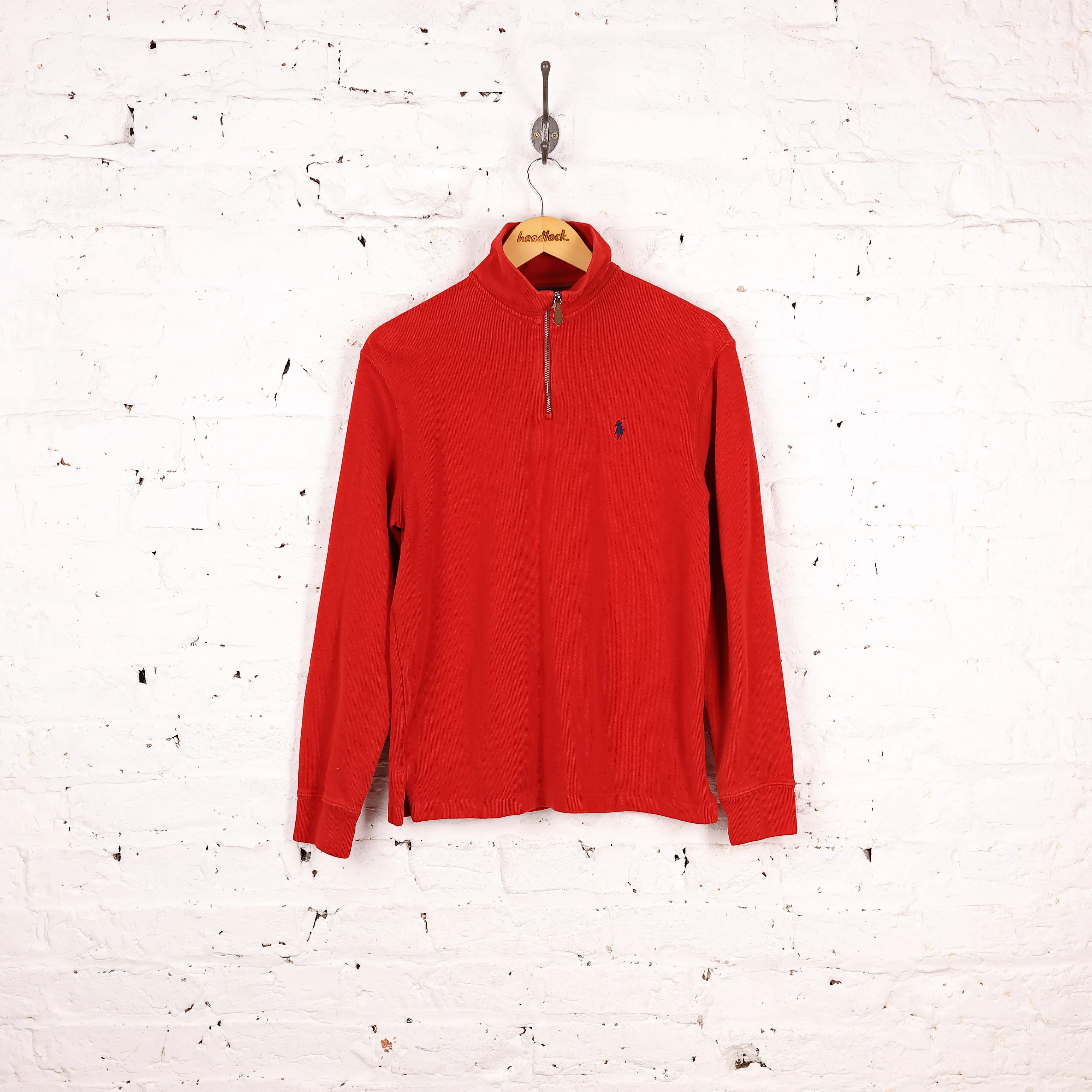 Ralph Lauren 1/4 Zip Sweatshirt - Red - S