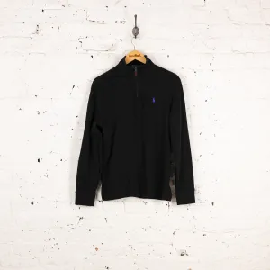 Ralph Lauren Estate Rib 1/4 Zip Sweatshirt - Black - S