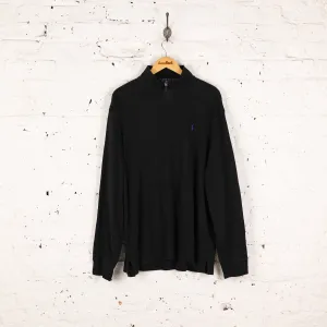Ralph Lauren Estate Rib 1/4 Zip Sweatshirt - Black - XL
